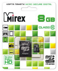 8GB MIREX MicroSD class10 + адаптер - Магазин "Игровой Мир" - Приставки, игры, аксессуары. Екатеринбург