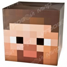 Маска-голова из картона Minecraft Steve Head 30см - Магазин "Игровой Мир" - Приставки, игры, аксессуары. Екатеринбург